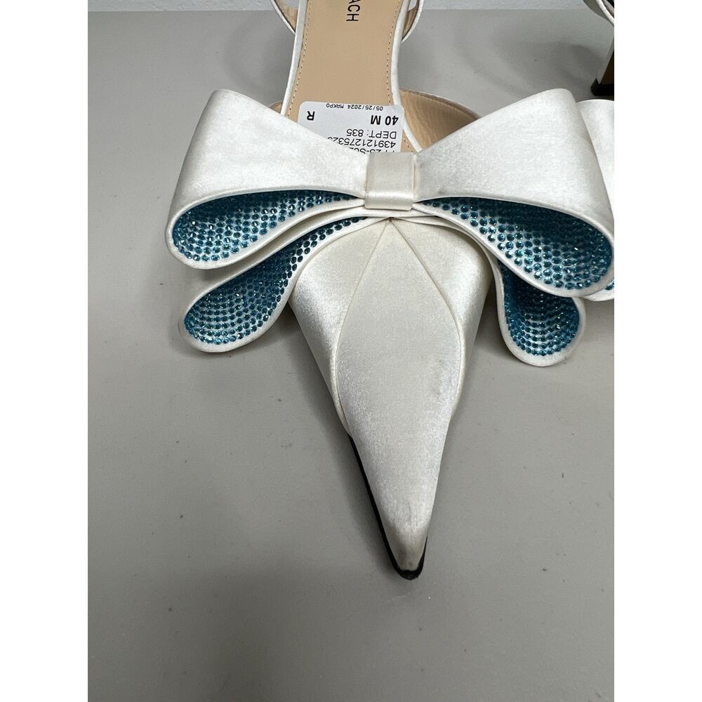 Mach & Mach White Le Cadeau Slingback Pumps Heels Women’s Size 39.5/40 - Picture 3 of 14